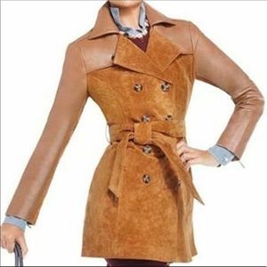 Camel Leather/Suede coat